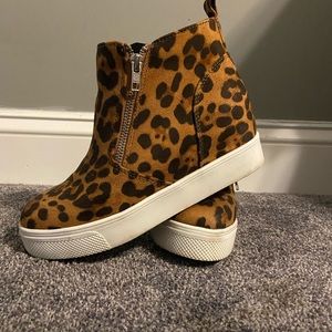 Leopard wedge hightops